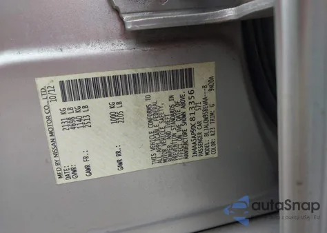 2013 Nissan Maxima 3.5 S z USA, uszkodzony, nr VIN 1N4AA5AP9DC813356